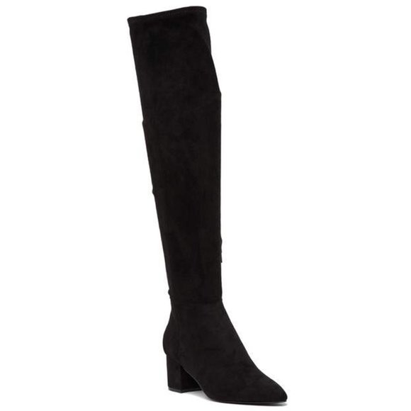 Steve Madden Shoes - NEW Steve Madden Brie Over the Knee Boot Thigh High Chunky Block Heel Black 6.5